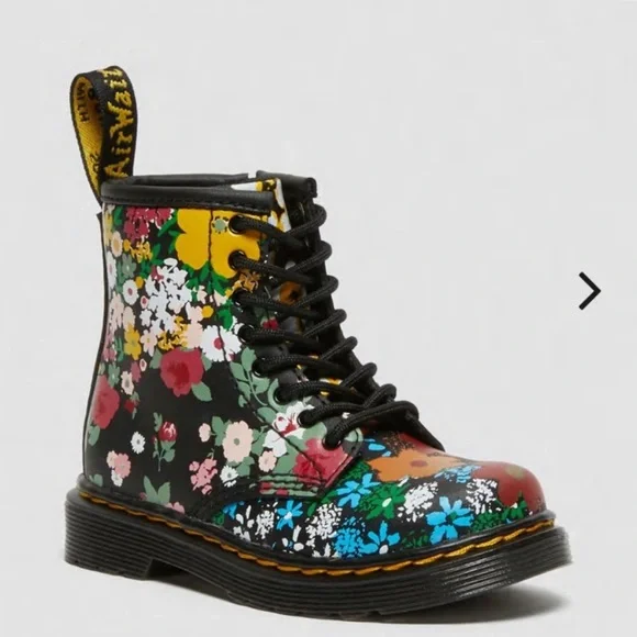 Dr. Martens Floral Moto Leather Boots size 5 - Picture 1 of 7